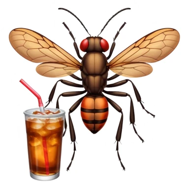insect drinkig soda sticker