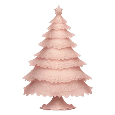 vintage rococo light pink christmas tree with lace and frills sticker