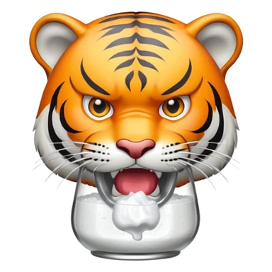 tiger face with salt shaker being salty for Twitch emote sticker