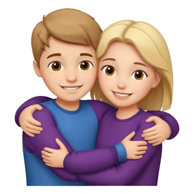 Boy and girl hugging each other in love sticker