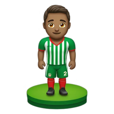 Jugador de fútbol camiseta verde con rayas roja sticker