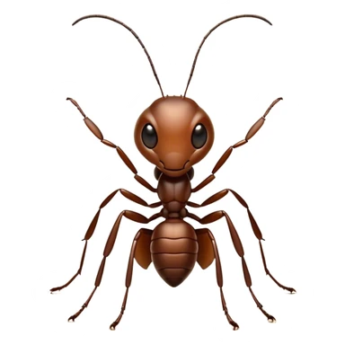 Cinematic Industrious Ant Portrait Emoji, Poised and diligent, with a tiny, meticulously detailed body in earthy tones, sharp, observant eyes and agile limbs, Simplified yet precise and sophisticated features, highly detailed, glowing with a soft, natural luminescence, high shine, intelligent and determined, stylized with an air of hardworking resilience, focused and alert, soft glowing outline, capturing the essence of a watchful ant that appears ready to march out of the screen with effortless precision! sticker