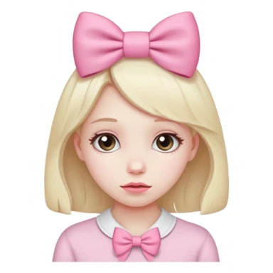 shy girl wearing a bow sticker