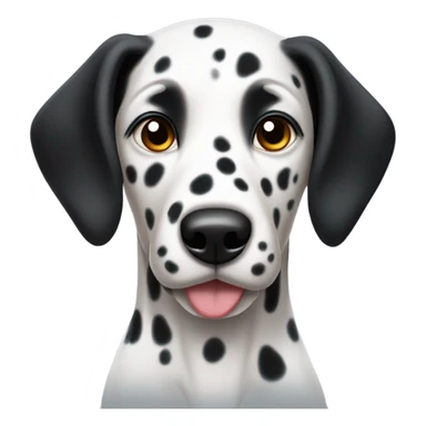 a female Dalmatian with brown eyes and all black ears sticker