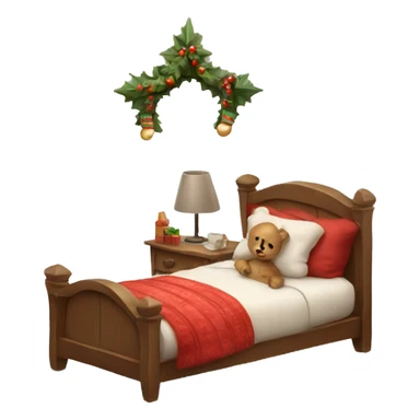 cozy christmas bed  sticker