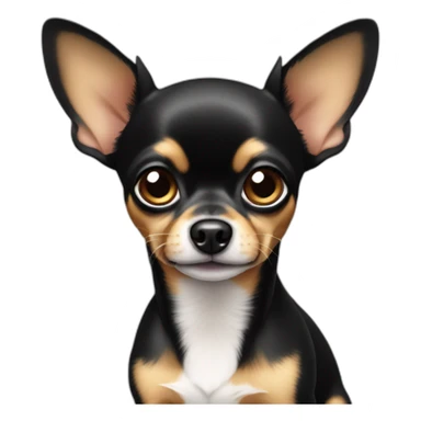 black and tan big eared chihuahua sticker