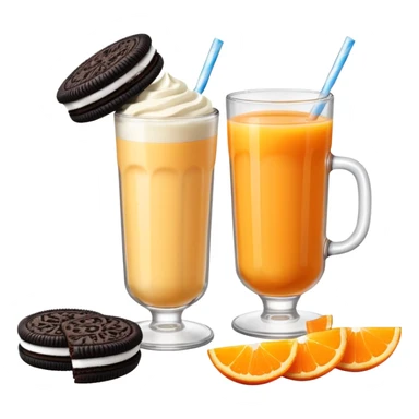 double stuffed Oreos with a glass of orange juice sticker