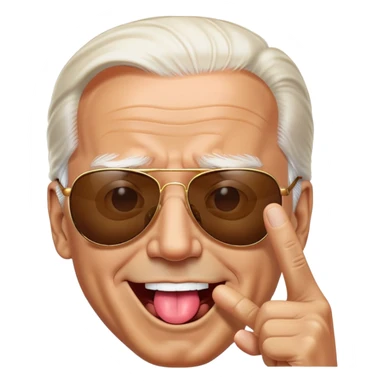Biden sunglasses peace sign tongue sticker