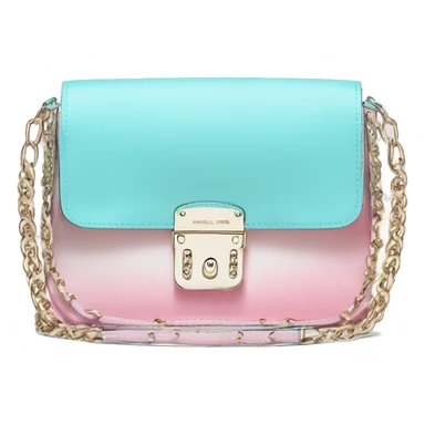 Realistic isolated tiffany blue ,baby pink,and baby blue ombre Michael Kors Handbag.  sticker