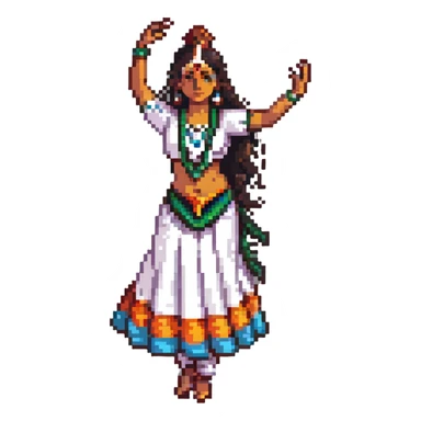 Indian dancer in traditional costume sticker