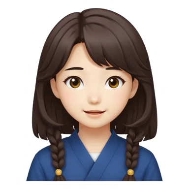 Korean girl with medium hair anime sticker