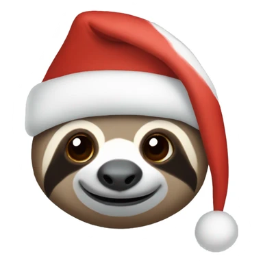 A sloth wearing a Christmas hat sticker