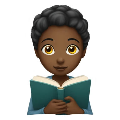 Reading black girl sticker