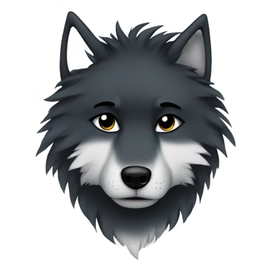Emo black sad wolf furry alpha sticker