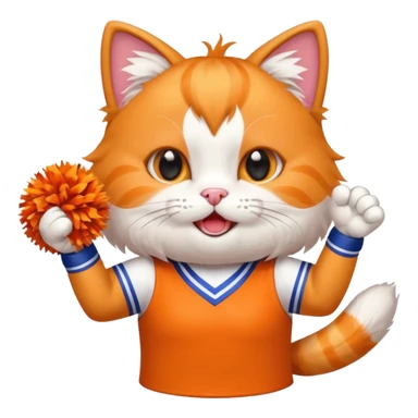 cheerleading cat with pom pom sticker