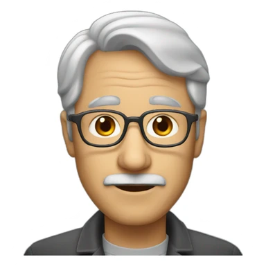 50 years professor with gray hair, without beard and mustache sticker