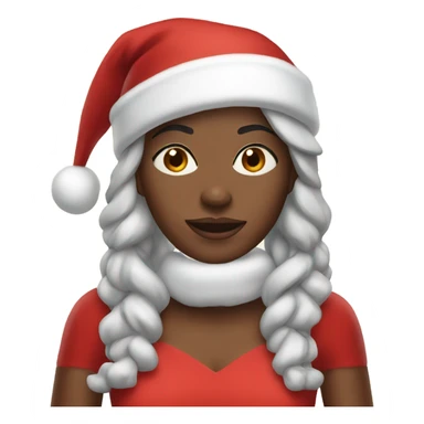 Black woman with a Santa hat and a red dress  sticker