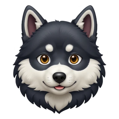 Create a black husky emoji sticker