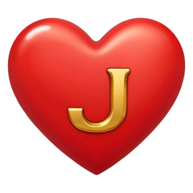 A red heart with the letter "J" in the middle sticker