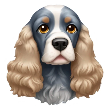 Cocker spaniel with one blue eye and the other brown with a blue roan fur color ￼ sticker