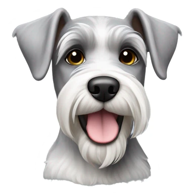 Small grey and white schnauzer mixed dog sticker
