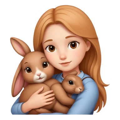 Chanterelle hugs a brown bunny sticker