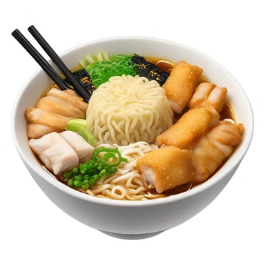 Buldak ramen with chicken and spring rolls sticker