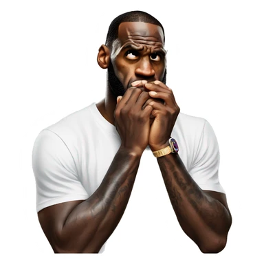 lebron biting his nails in nervousness sticker