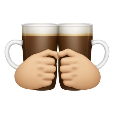 cheers with coffee cups. similar to with beer, but with coffee cups sticker