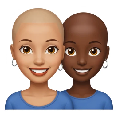 Ma meilleur amie et moi (femme) africaine cheveux rasé sticker