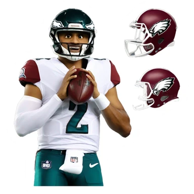 Jalen hurts is a nfl player that plays for the eagles sticker
