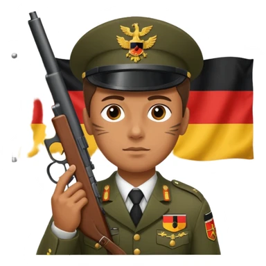 A soldier with a gun on the background of the flag of the German Empire sticker