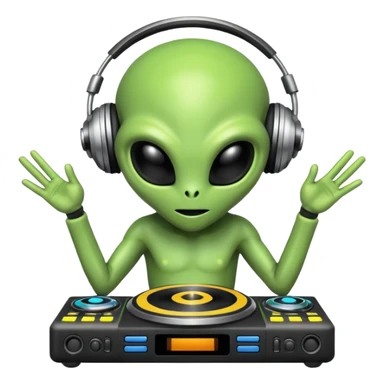 alien dj sticker