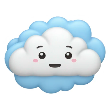 cloud with small pastel blue hearts sticker
