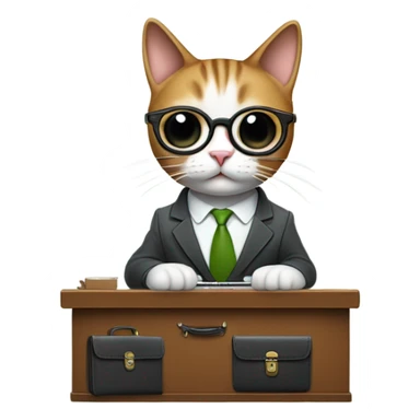 a cat go to work sticker