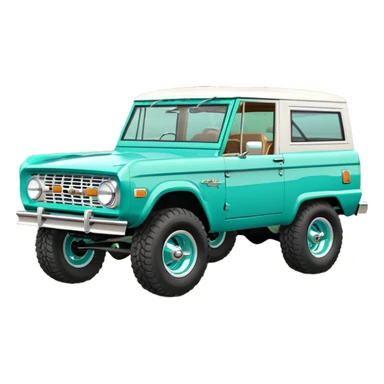 turquoise green classic ford bronco with ansen slot alminum wheels sticker