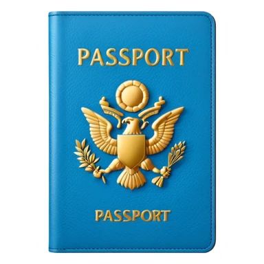 light blue passport sticker