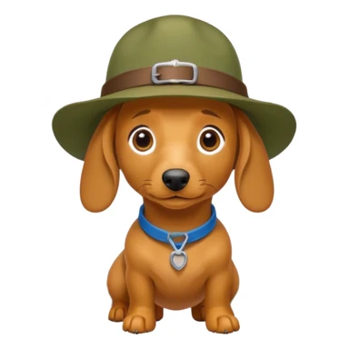 yellow daushund dog hiking ranger  sticker