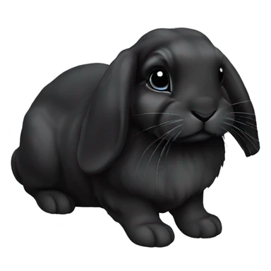 Holland lop black bunny sticker