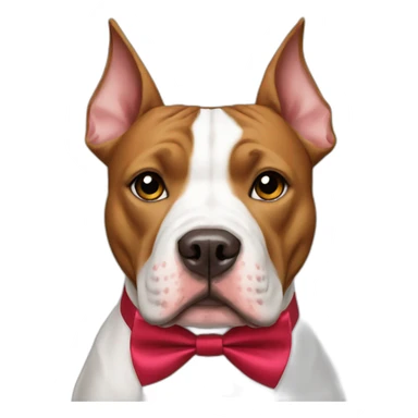 Pitbull wearing a bowtie sticker
