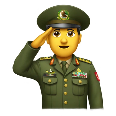Mexican army soldier saluting sticker