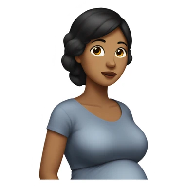 Tan pregnant lady with black hair  sticker