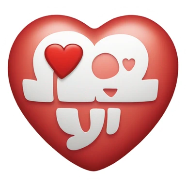 The inscription «I like you» in the middle of the red heart sticker