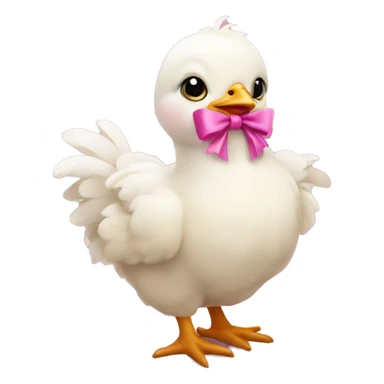 Baby chicken with pink bow sticker