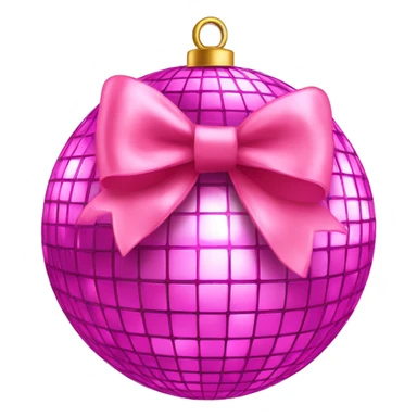 Pink disco ball with a pink bow on top sticker