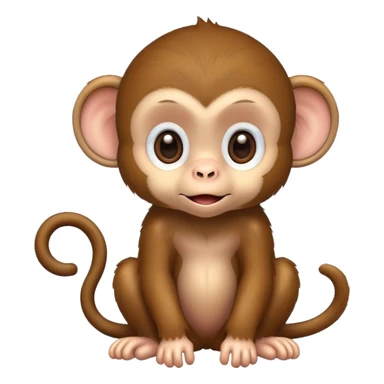 Cute baby monkey sticker
