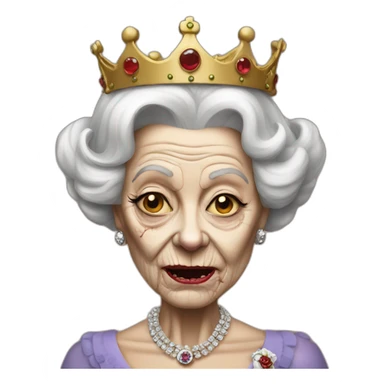 zombie queen Elizabeth sticker