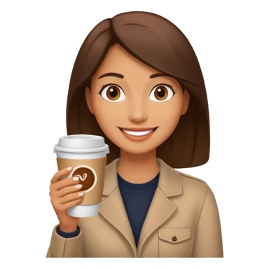 woman, hold a take away cup of coffee sticker