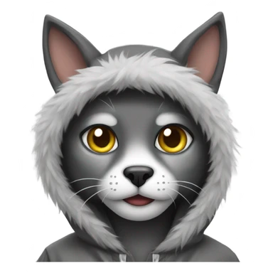 cat in a wolf costume sticker