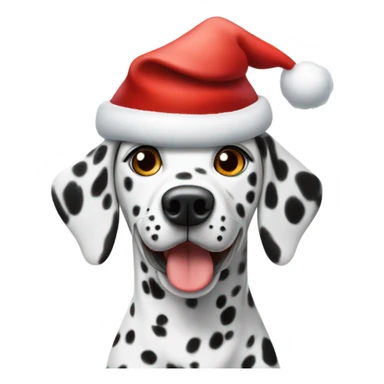 Dalmatian wearing a santa hat sticker